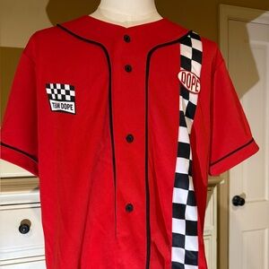 DOPE Racing Red and Black Checkered Jersey Shirt